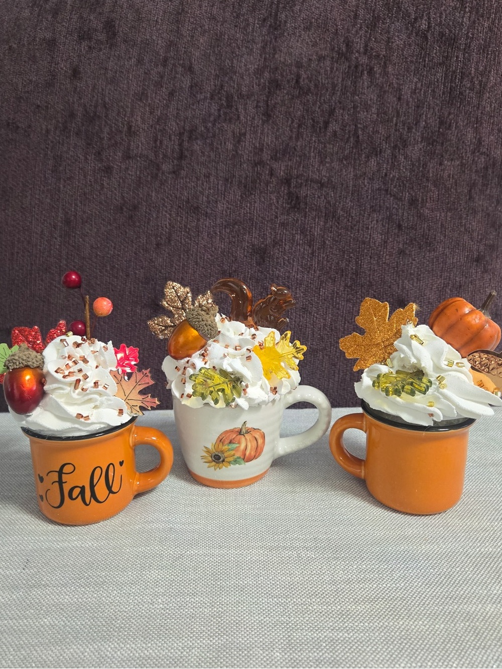 Seasonal Orange Fall Mug Dessert Display